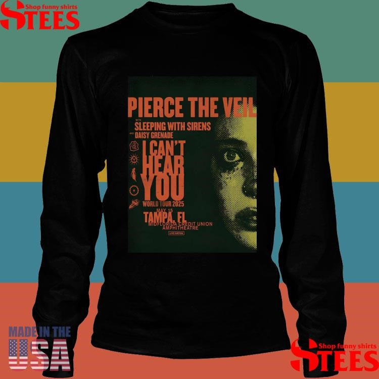 Pierce The Veil Live The Midflorida Credit Union Amphitheatre Tampa, Fl May 15 2025 Shirts