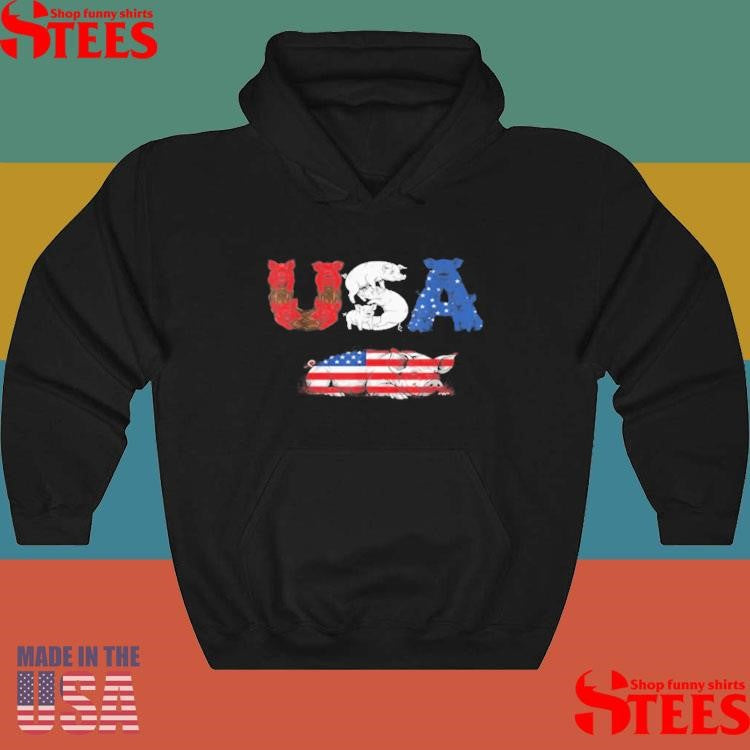 Pig American Usa Flag 4th Of July T-shirt