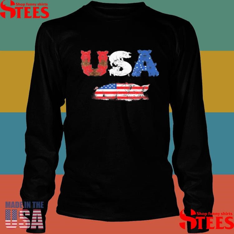 Pig American Usa Flag 4th Of July T-shirt