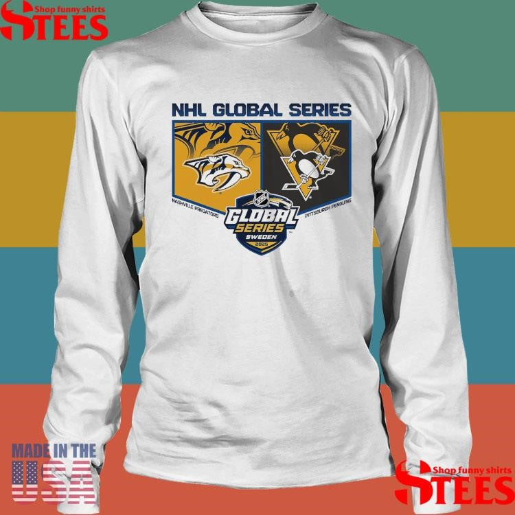 Pittsburgh Penguins Vs. Nashville Predators 2025 Global Series Shirts