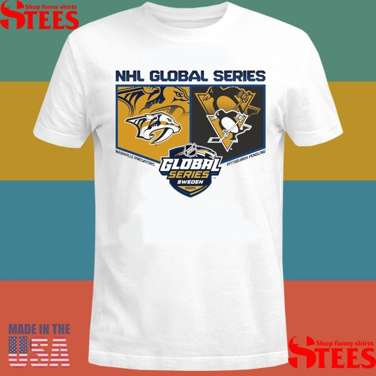 Pittsburgh Penguins Vs. Nashville Predators 2025 Global Series Shirts