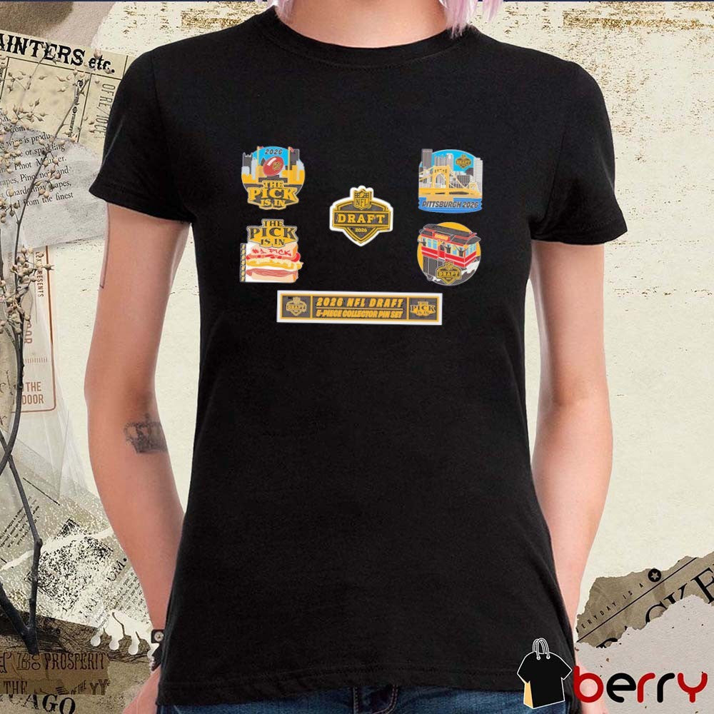 Pittsburgh Steelers Souvenir 2026 NFL Draft Set 5-Piece Collector Pin Set t-shirt