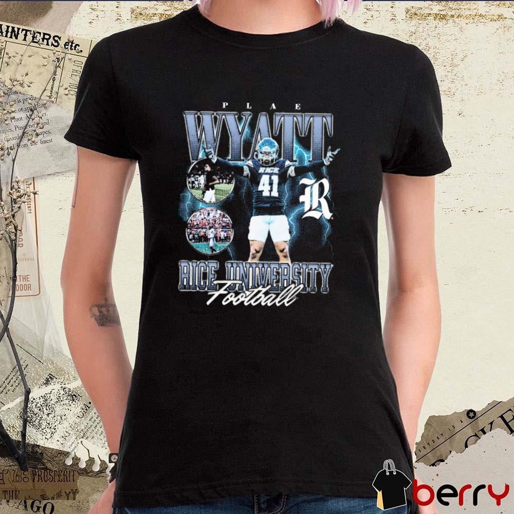 Plae Wyatt Rice Owls University Football Vintage Graphic t-shirt