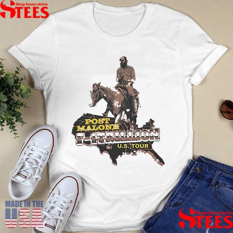 Post Malone F-1 Trillion Tour 2025 Horse Usa Map Shirts