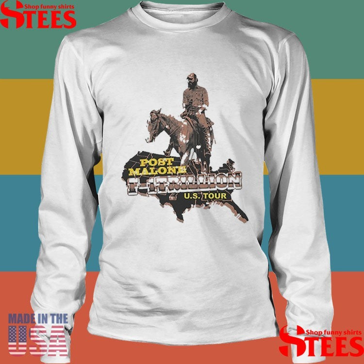 Post Malone F-1 Trillion Tour 2025 Horse Usa Map Shirts