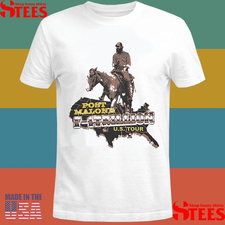 Post Malone F-1 Trillion Tour 2025 Horse Usa Map Shirts