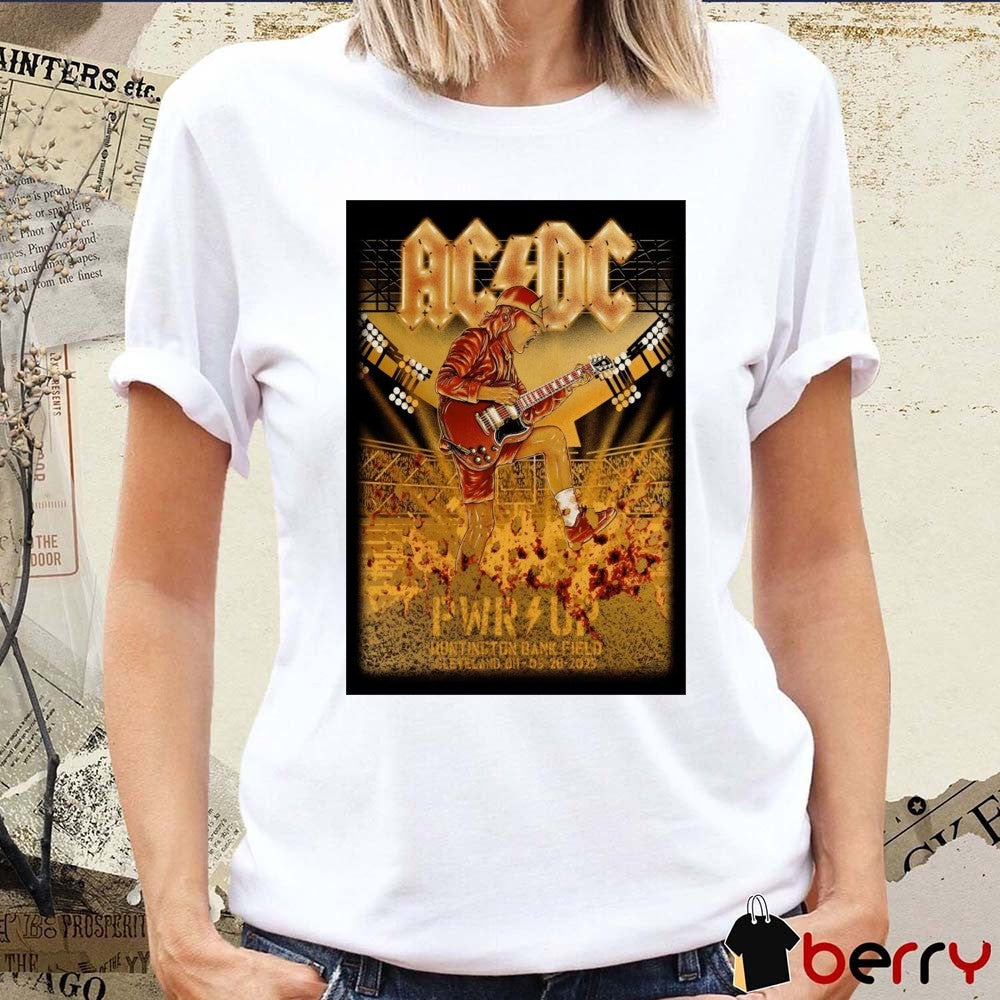 Poster AC DC May 28 2025 Pwr Up Huntington Bank Field Cleveland OH t-shirt