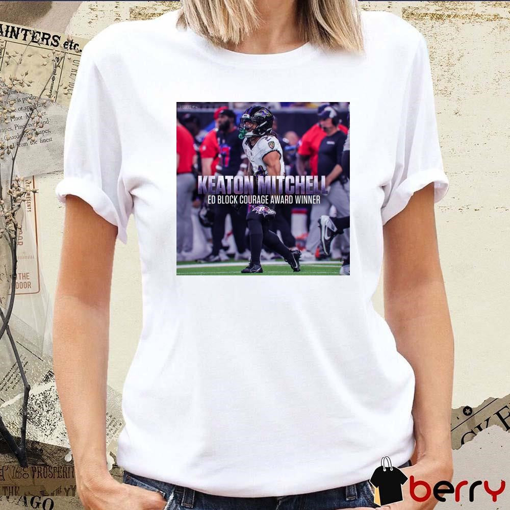 Poster Baltimore Ravens NFL Keaton Mitchell Ed Block Courage Award Winner 2024 t-shirt