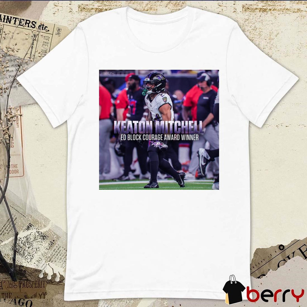 Poster Baltimore Ravens NFL Keaton Mitchell Ed Block Courage Award Winner 2024 t-shirt