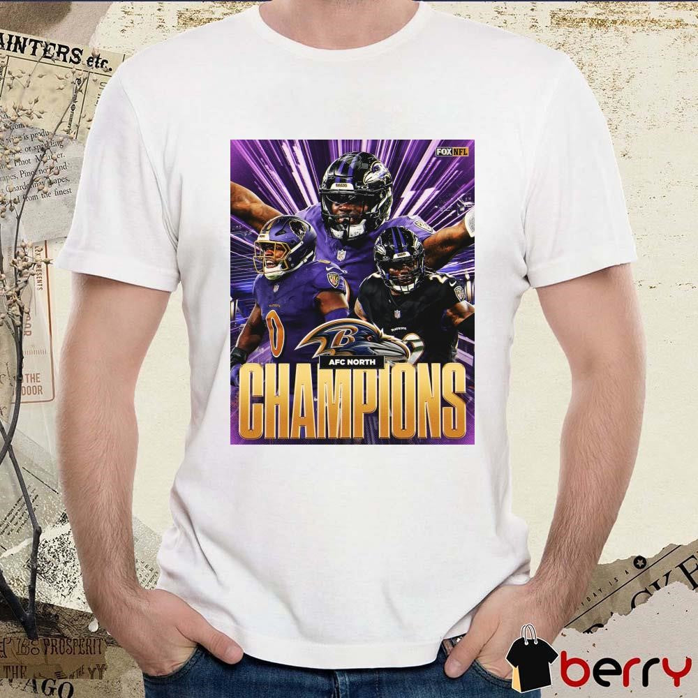 Poster Baltimore Ravens Win Cleveland Browns AFC North Champions NFL On FOX t-shirt