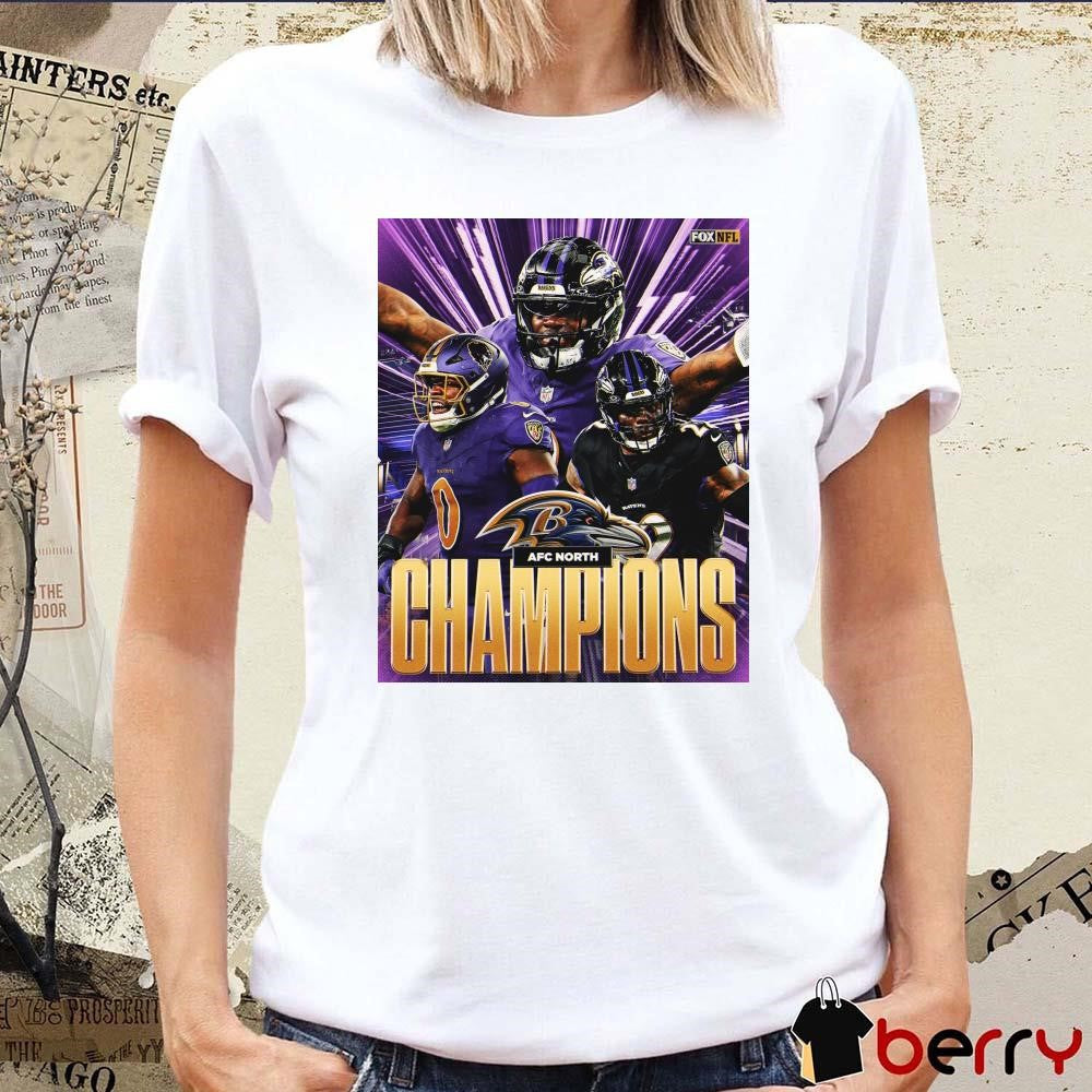 Poster Baltimore Ravens Win Cleveland Browns AFC North Champions NFL On FOX t-shirt