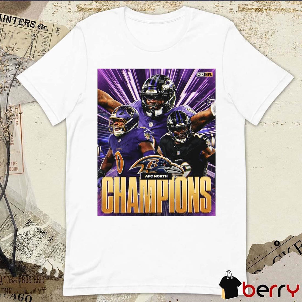 Poster Baltimore Ravens Win Cleveland Browns AFC North Champions NFL On FOX t-shirt