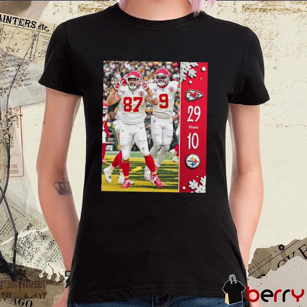 Poster Final Kansas City Chiefs Win Pittsburgh Steelers 29 – 10 Score How The Chiefs Stole Christmas t-shirt