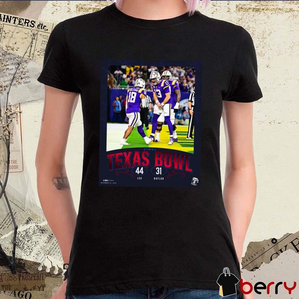 Poster Final Texas Bowl 44-31 LSU Tigers win Baylor Bears Dec 31 2024 t-shirt