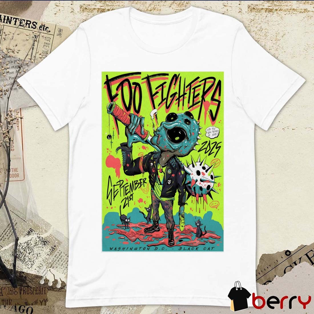 Poster Foo Fighters The Black Cat On September 21 2025 in Washington DC t-shirt