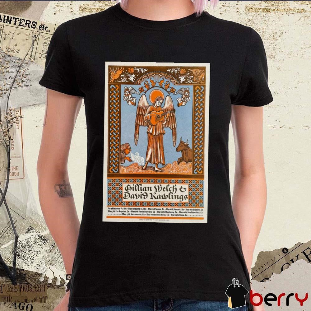 Poster Gillian Welch and David Rawlings West Coast Woodland Tour 2025 February 28th Santa Fe t-shirt