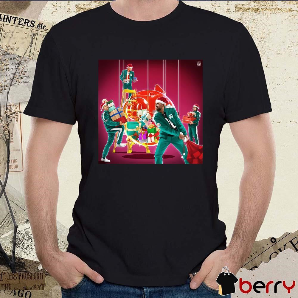 Poster Holiday Checklist Texans Steelers Ravens Chiefs NFL Christmas Gameday And Squid Game Season 2 t-shirt