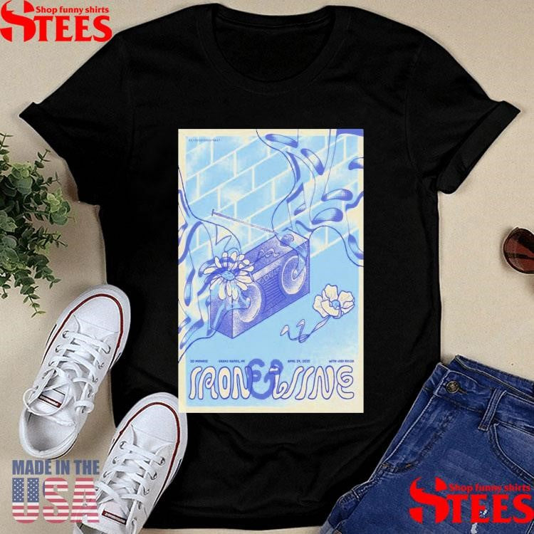 Poster Iron & Wine At 20 Monroe Grand Rapids Mi April 24 2025 Tour Shirts