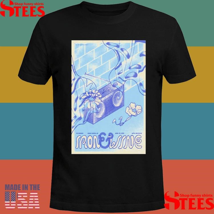 Poster Iron & Wine At 20 Monroe Grand Rapids Mi April 24 2025 Tour Shirts