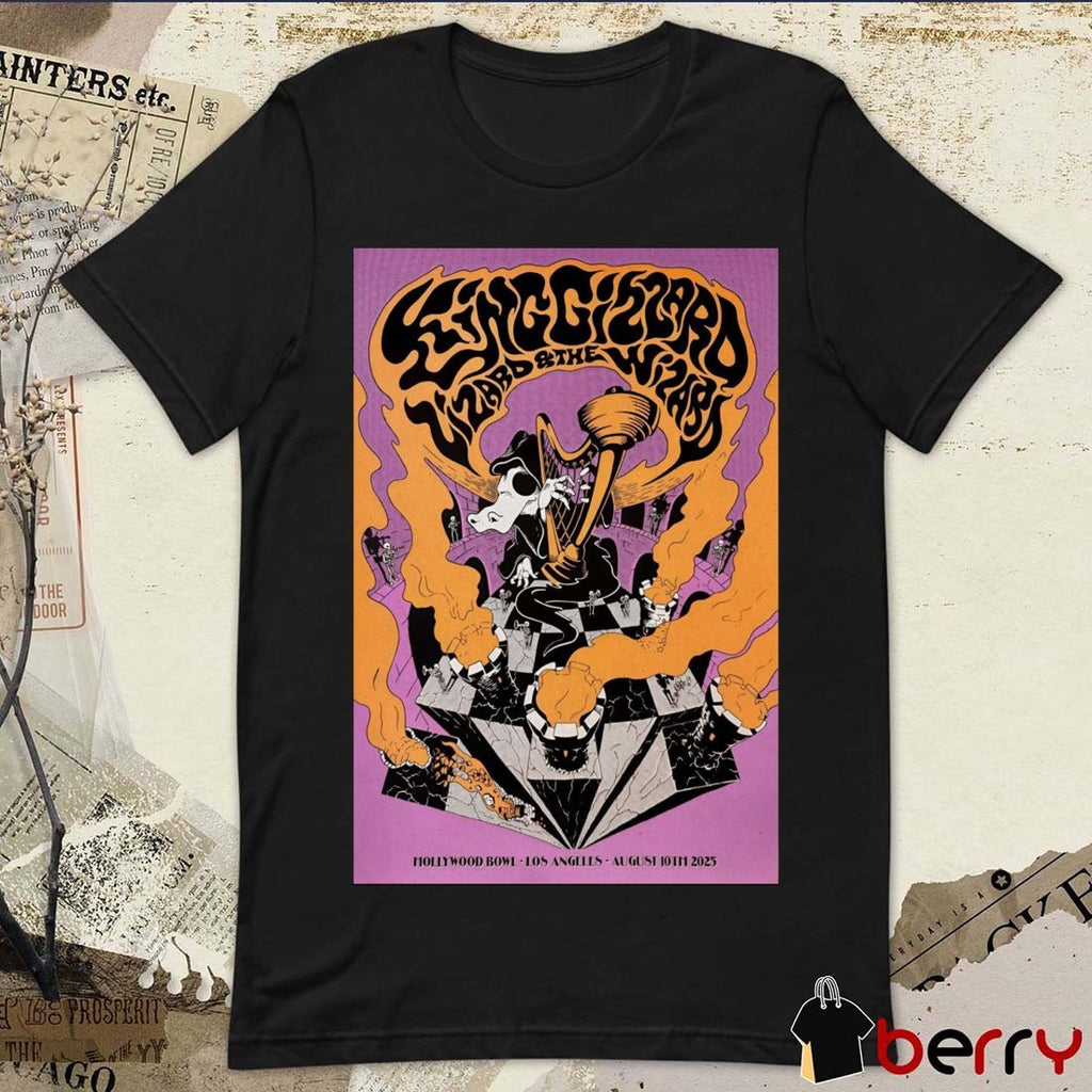 Poster King Gizzard And The Lizard Wizard Hollywood Bowl in Los Angeles CA August 10 2025 t-shirt