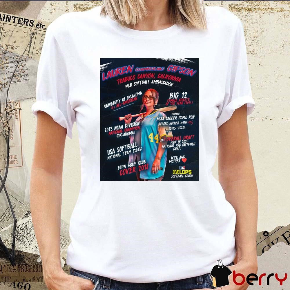 Poster Lauren Gipson Trabuco Canyon California MLB Softball Ambassador Big 12 Female Athlete Of The Year 2015ESPN Body Issue Cover 2018 t-shirt