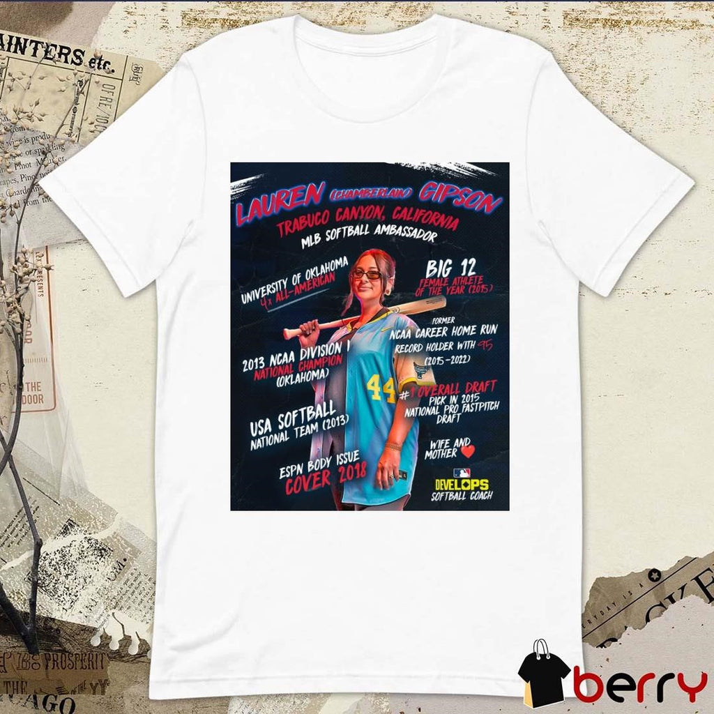 Poster Lauren Gipson Trabuco Canyon California MLB Softball Ambassador Big 12 Female Athlete Of The Year 2015ESPN Body Issue Cover 2018 t-shirt
