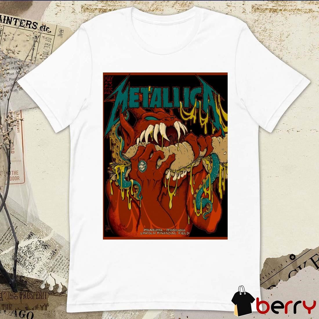 Poster Metallica M72 May 23 2025 Philadelphia Pennsylvania Lincoln Financial Field Painting t-shirt