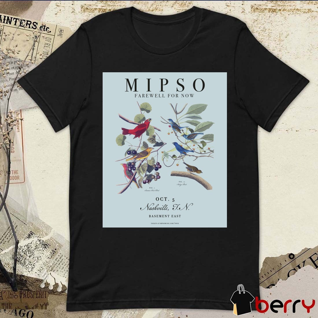 Poster Mipso Farewell For Now The Basement East In Nashville TN October 5 2025 t-shirt