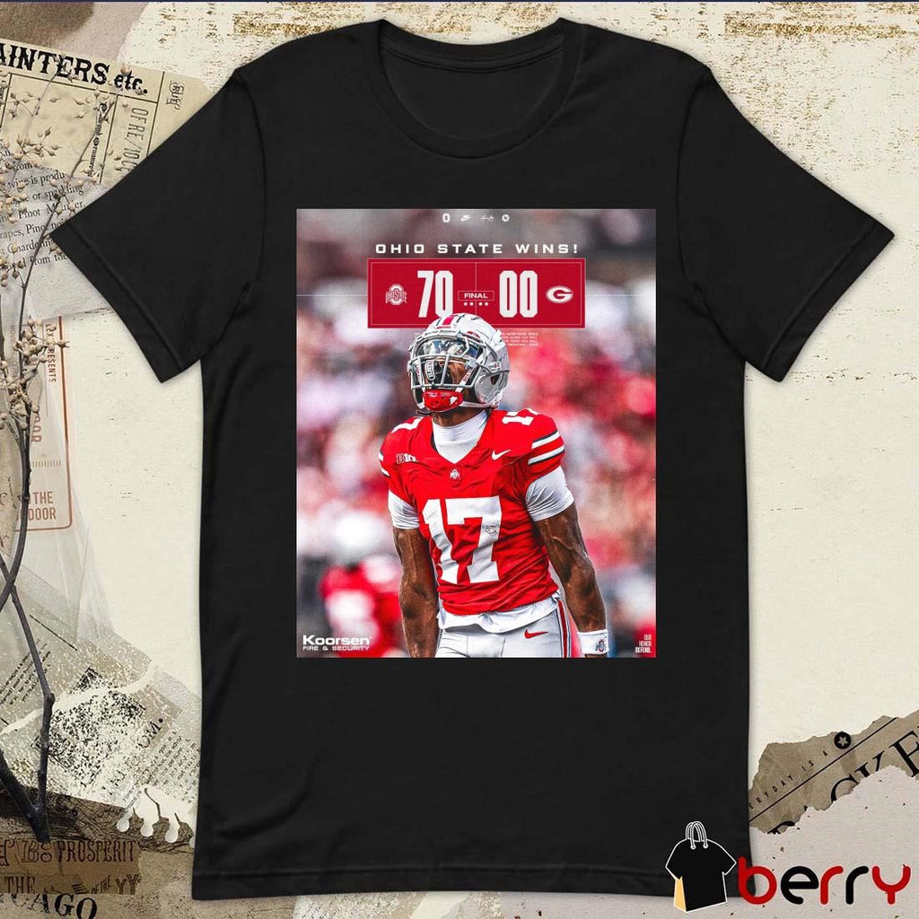 Poster Ohio State Buckeyes Win Grambling State Tigers Final Score 70 – 00 t-shirt
