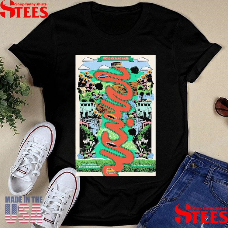 Poster Phish April 22-23 2025 Bill Graham Civic Auditorium, San Francisco, Ca Shirts