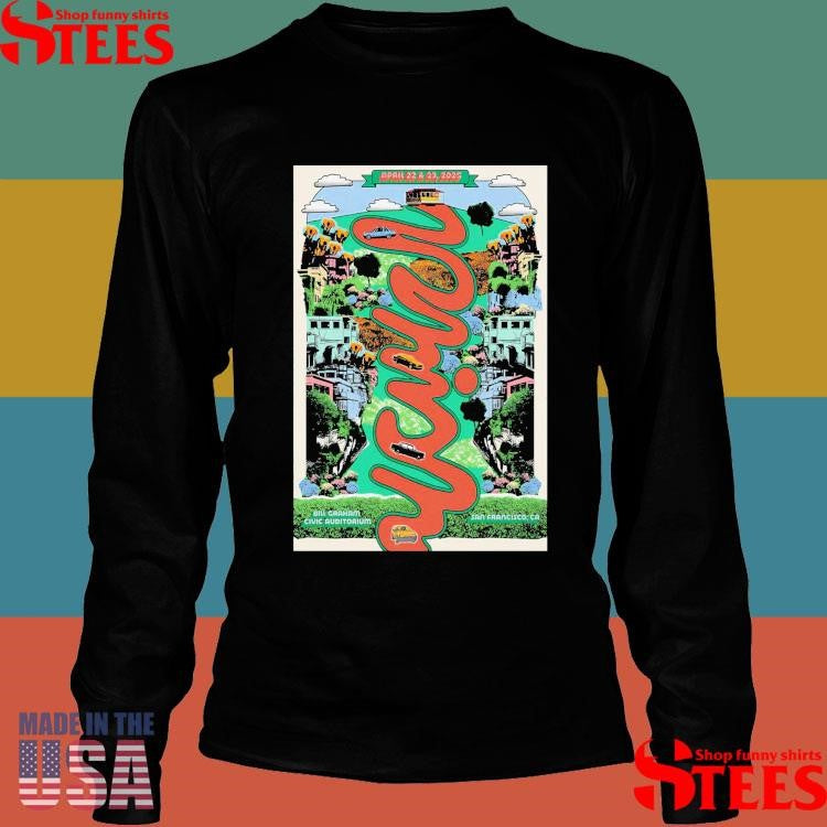 Poster Phish April 22-23 2025 Bill Graham Civic Auditorium, San Francisco, Ca Shirts