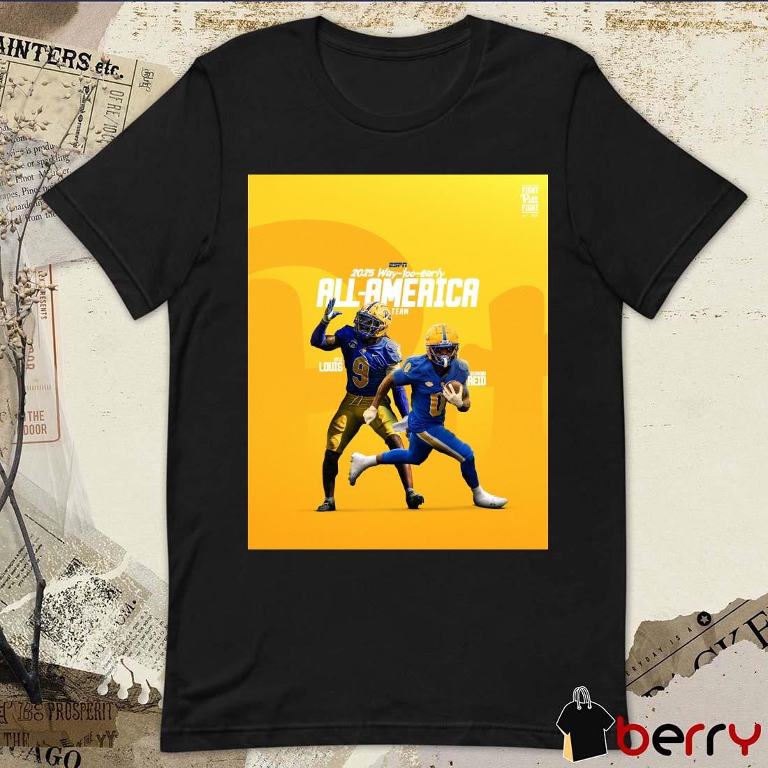 Poster Pitt Panthers Football Kyle Louis And Desmond Reid 2025 Way-Too-Early All-America Team t-shirt