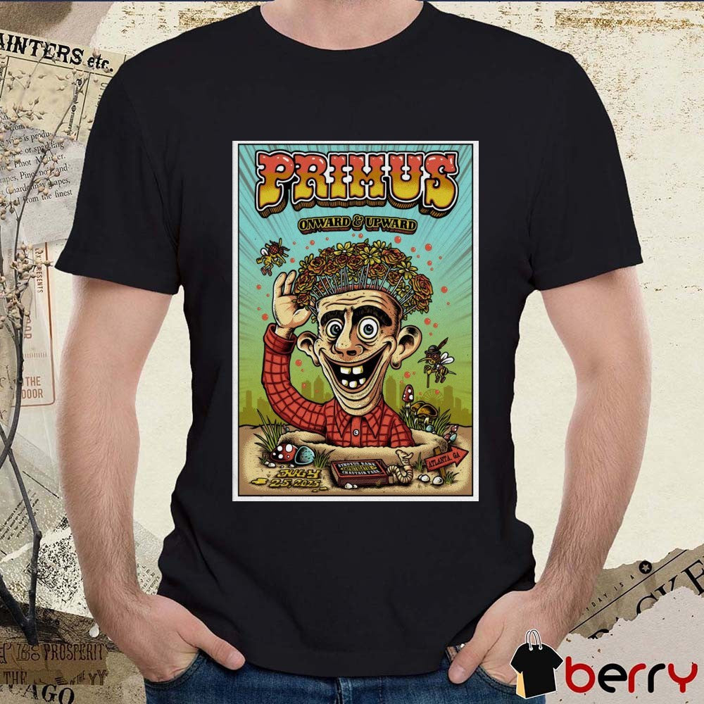 Poster Primus Onward & Upward July 25 2025 Synovus Bank Amphitheater at Chastain Park In Atlanta GA Tour t-shirt