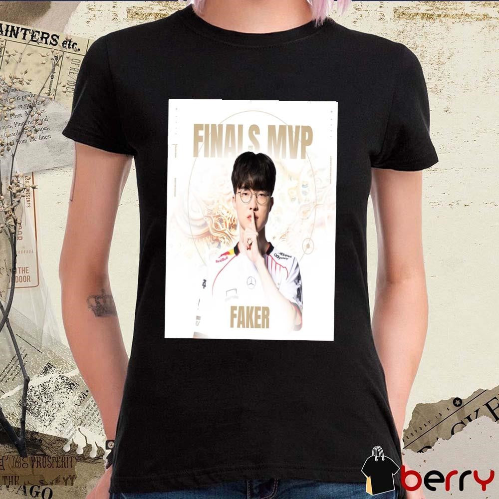 Poster SKT T1 Faker Finals MVP League Of Legends Worlds 2024 Champions t-shirt