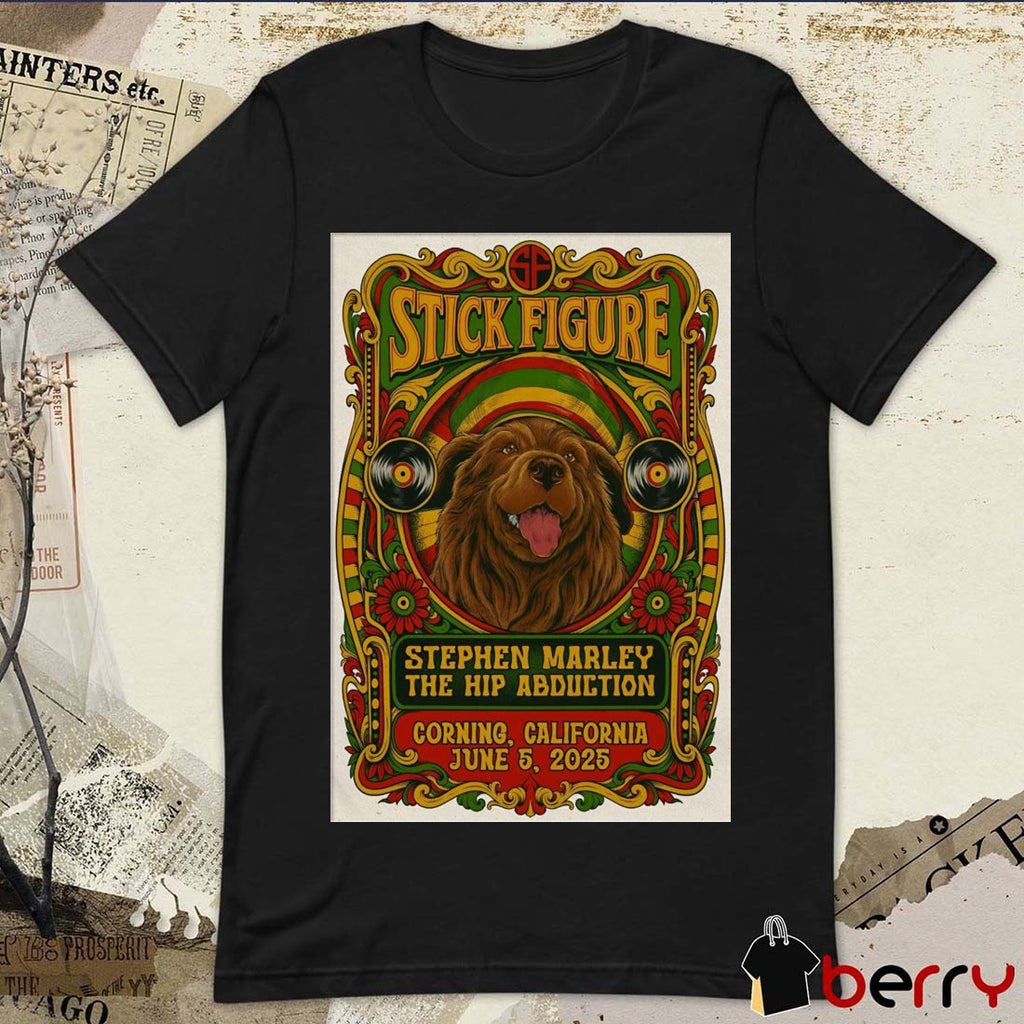 Poster Stick Figure Stephen Marley The Hip Abduction Obsidian Spirits Amphitheater On June 5 2025 Corning CA t-shirt