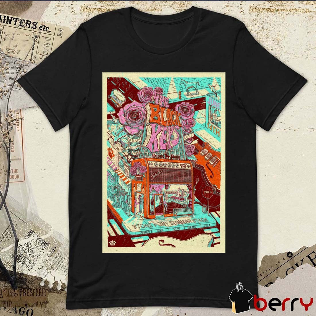Poster The Black Keys June 14 2025 Stone Pony Summer Stage in Asbury Park NJ t-shirt