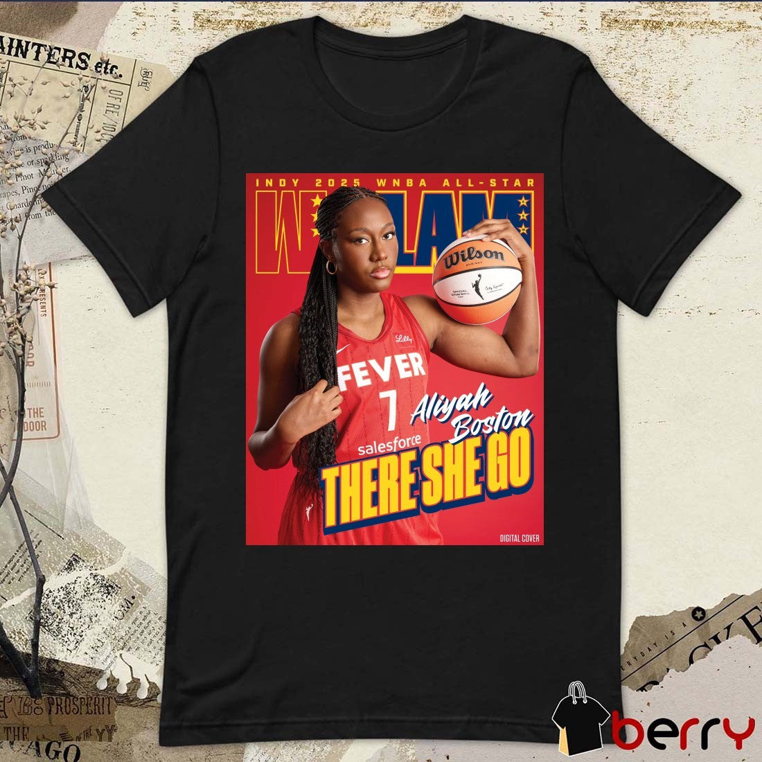 Poster WSLAM 2025 WNBA All-Star Aliyah Boston Indiana Fever There She Go Indy t-shirt