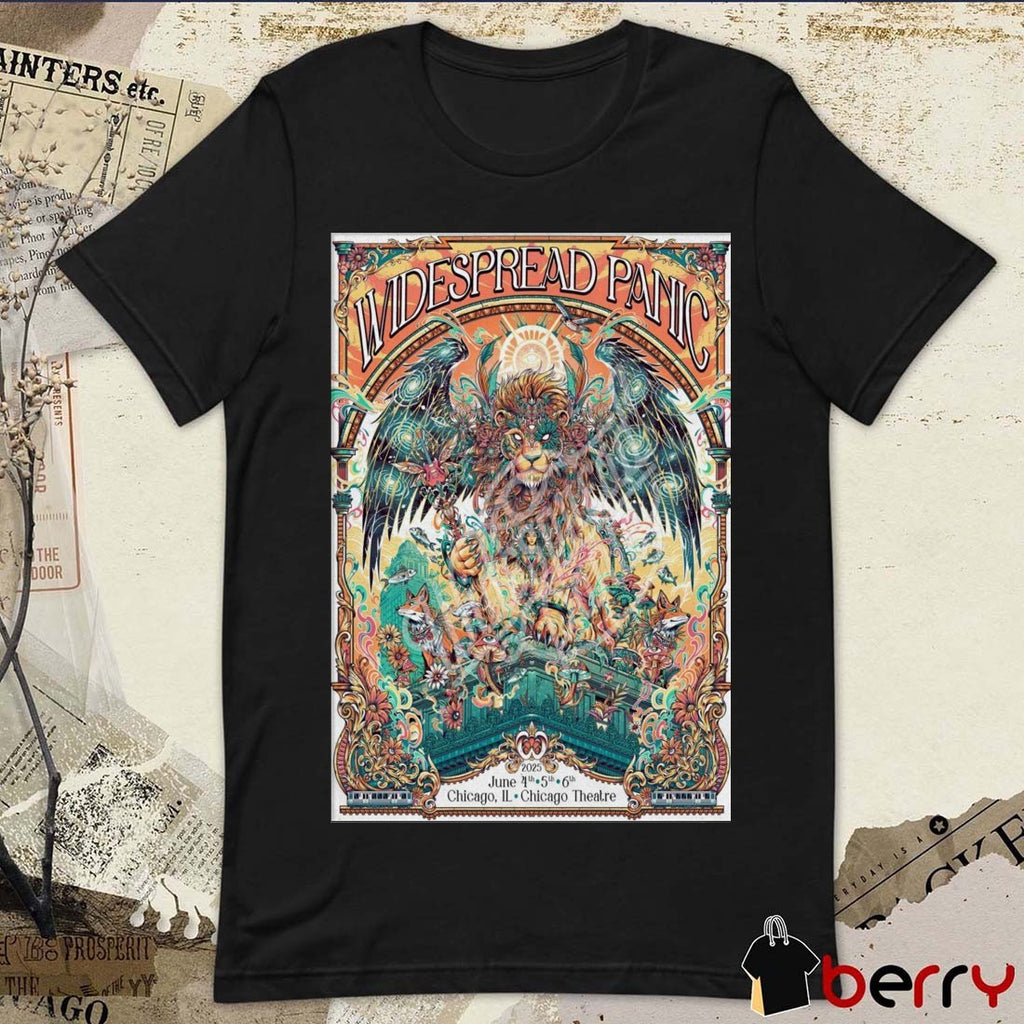 Poster Widespread Panic Chicago IL Chicago Theatre On June 4th-6th 2025 Tour t-shirt