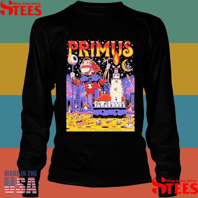 Primus Chicago Illinois 2025 Gig Poster At The Salt Shed On July 11 2025 T-shirt