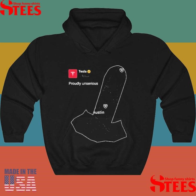 Proudly Unserious Tesla Robotaxi Austin Map T-shirts