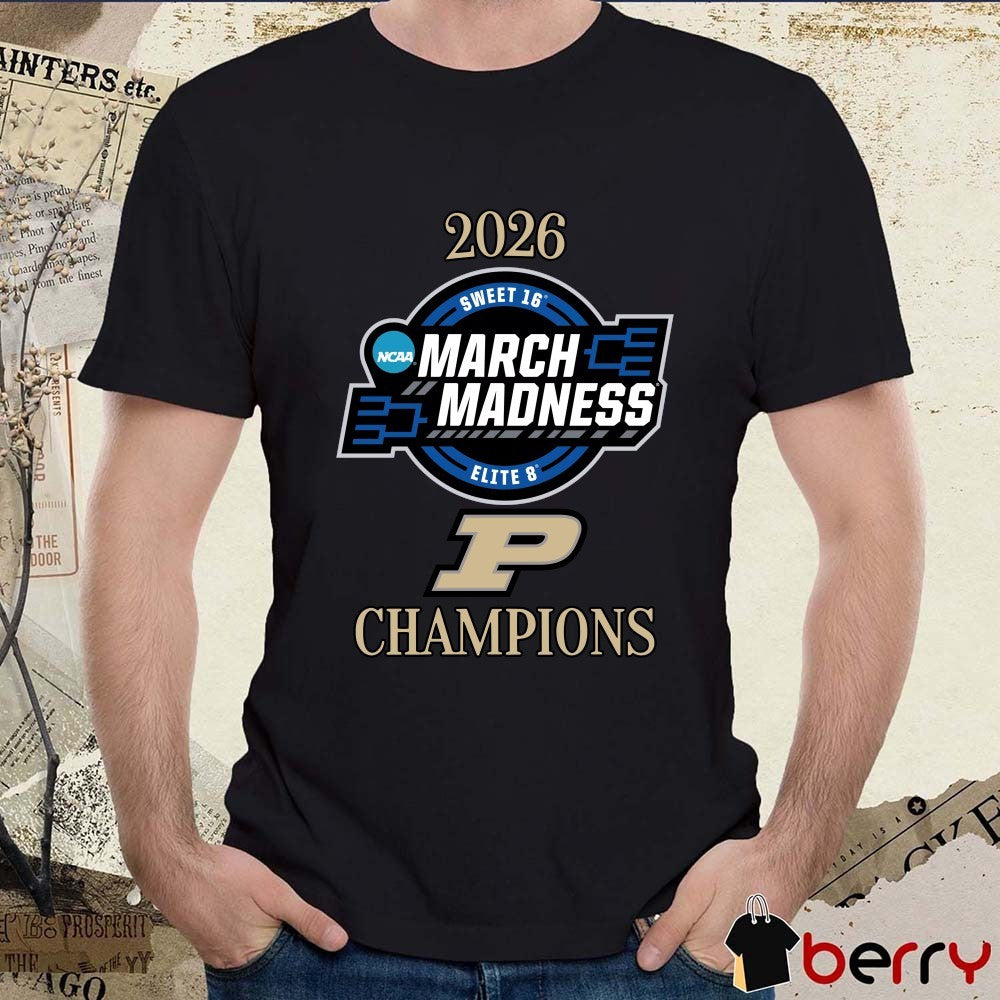 Purdue Boilermakers 2026 NCAA March Madness Sweet 16 Elite 8 Champions Logo t-shirt