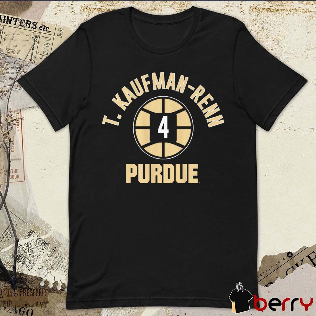 Purdue Boilermakers Basketball Trey Kaufman-Renn Name Number Ball 4 t-shirt