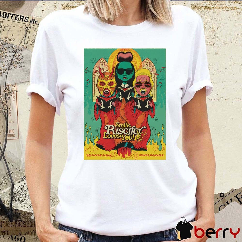 Puscifer Smile Loves You June 03 2025 Baxter Arena Omaha NE Poster t-shirt