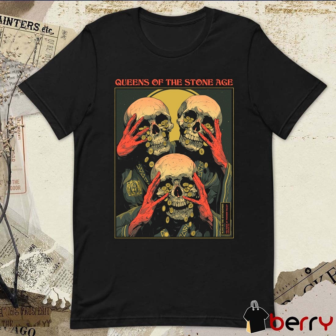 Queens of the Stone Age Alive in the Catacombs May 1st, 2026 The Venue at Thunder Valley, Lincoln, CA Poster t-shirt
