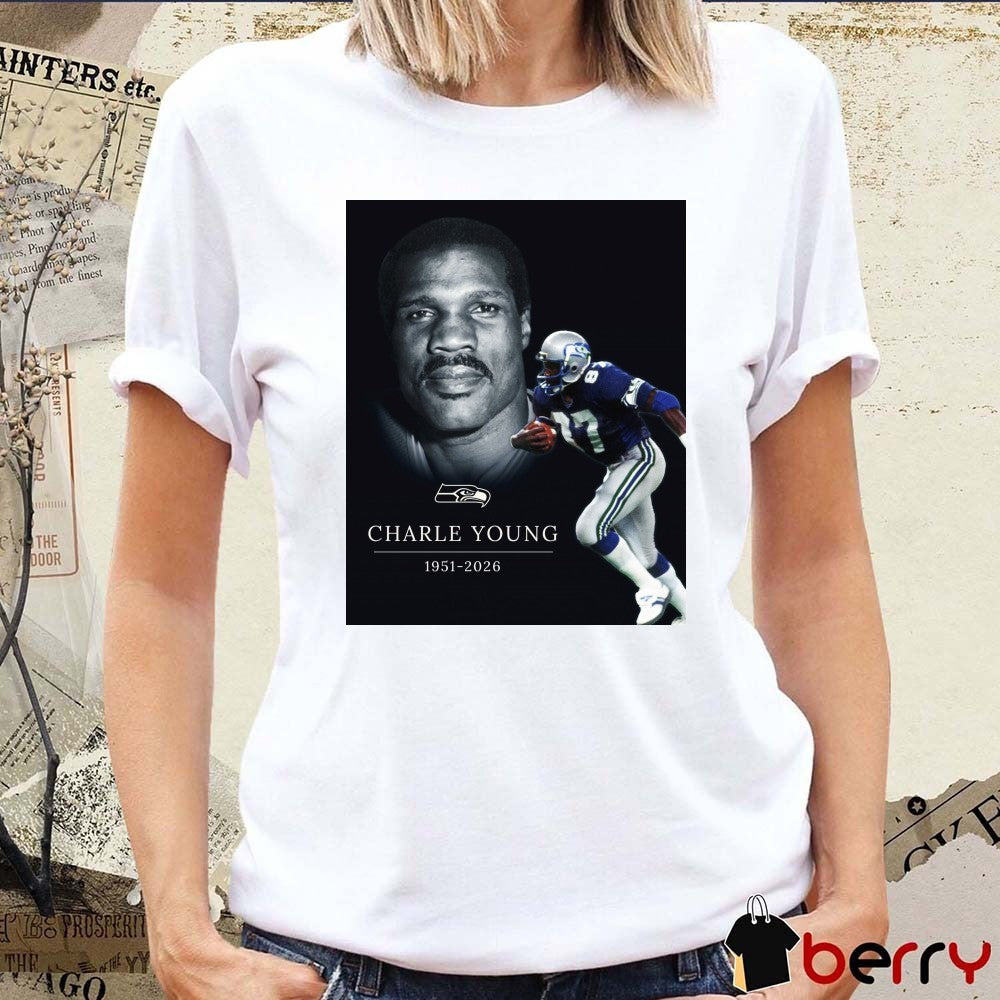 Rest In Peace Charlie Young 1951 – 2026 Seattle Seahawks Poster t-shirt