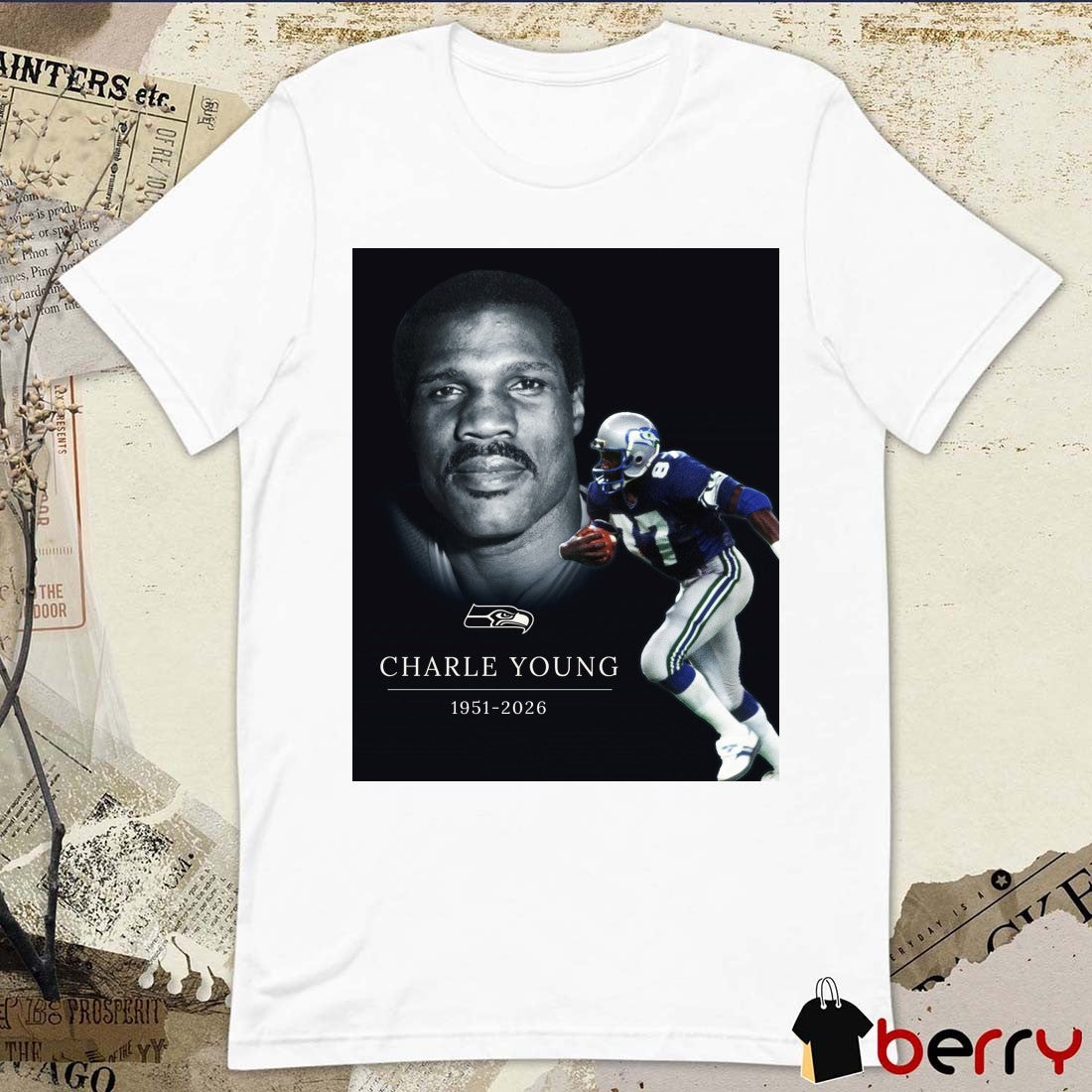 Rest In Peace Charlie Young 1951 – 2026 Seattle Seahawks Poster t-shirt