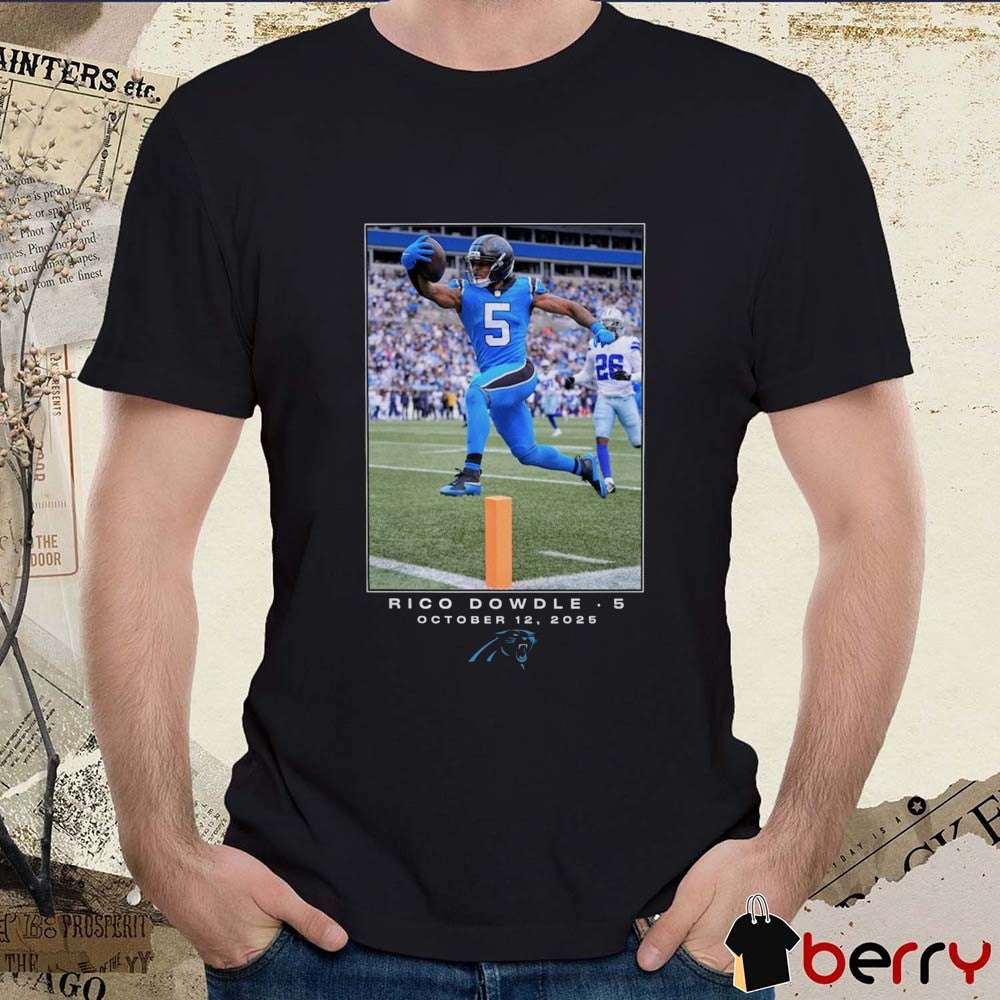 Rico Dowdle Carolina Panthers NFL Flash Features Week 6 October 12 2025 t-shirt