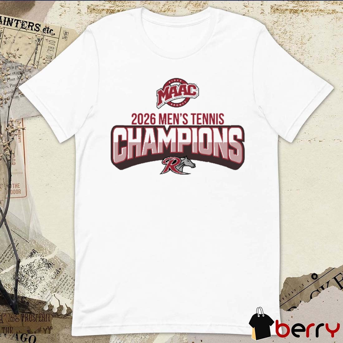 Rider University 2026 MAAC Men’s Tennis Champions Logo t-shirt