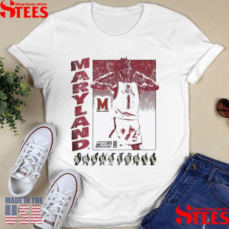 Rodney Rice Autograph Maryland Terrapins March Madness 2025 Shirts