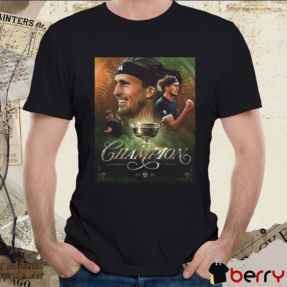 Roland-Garros Alexander Zverev Champions 2026 French Open Poster t-shirt